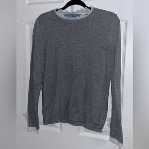 CeCe Lace Trim Sweater 🩶🤍